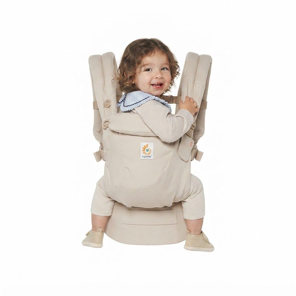 Ergobaby Upsie Sling Carrier, Ergonomic Wide Bucket Seat For Full Support, Cushioned Strap For Caregiver Comfort, Stylish And Reliable Design - Natural Beige