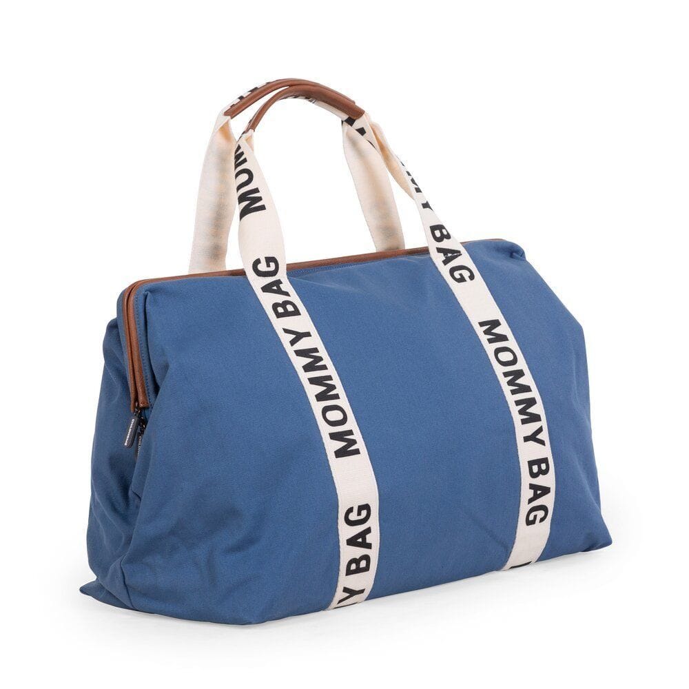 Childhome Signature Canvas Mommy Bag, Multi-purpose, Full Of Accessories, Ultra Practical, Large Capacity, Easy To Clean - Indigo