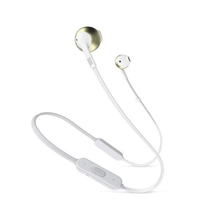 JBL Pure Bass Wireless Metal Earbud Headphones with Mic - Gold | T205BT
