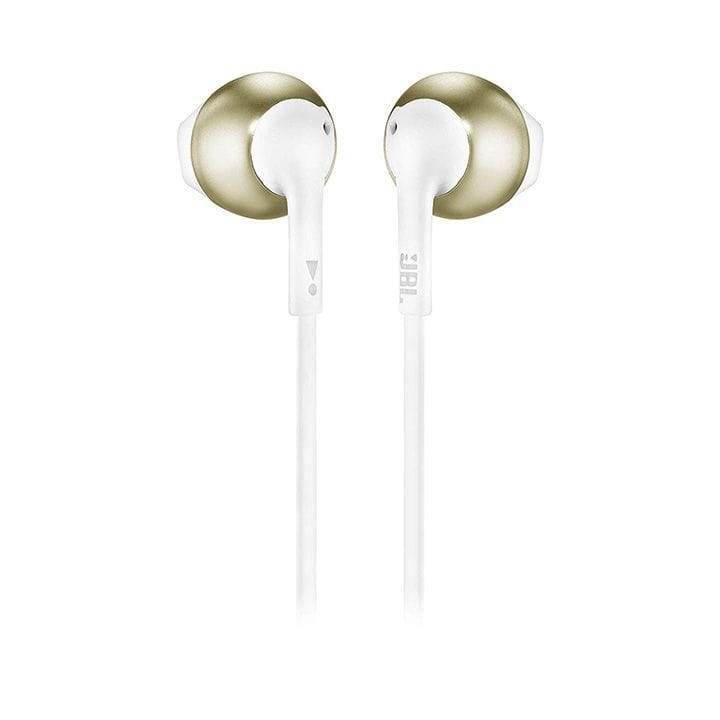 JBL Pure Bass Wireless Metal Earbud Headphones with Mic - Gold | T205BT