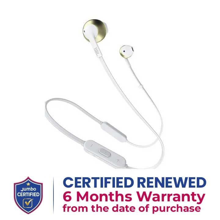 JBL Pure Bass Wireless Metal Earbud Headphones with Mic - Gold | T205BT