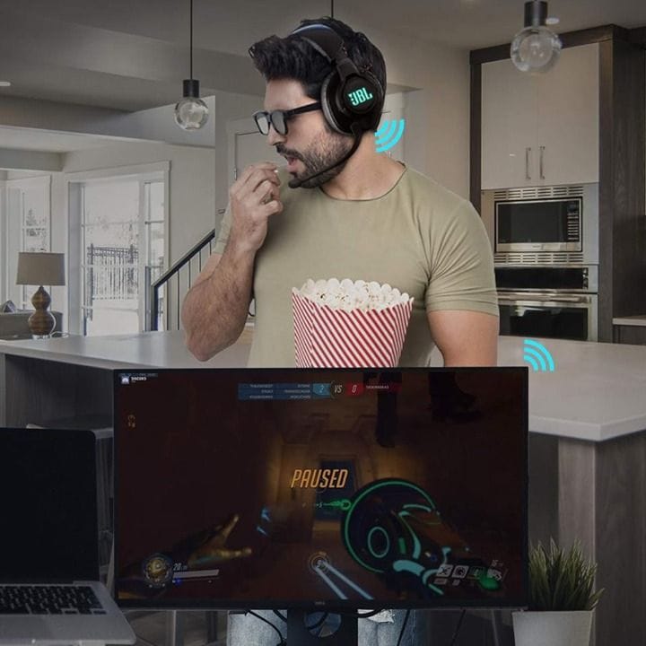 JBL Quantum 600 Wireless Over-ear Performance Gaming Headset with Surround Sound and game-chat balance dial - Black