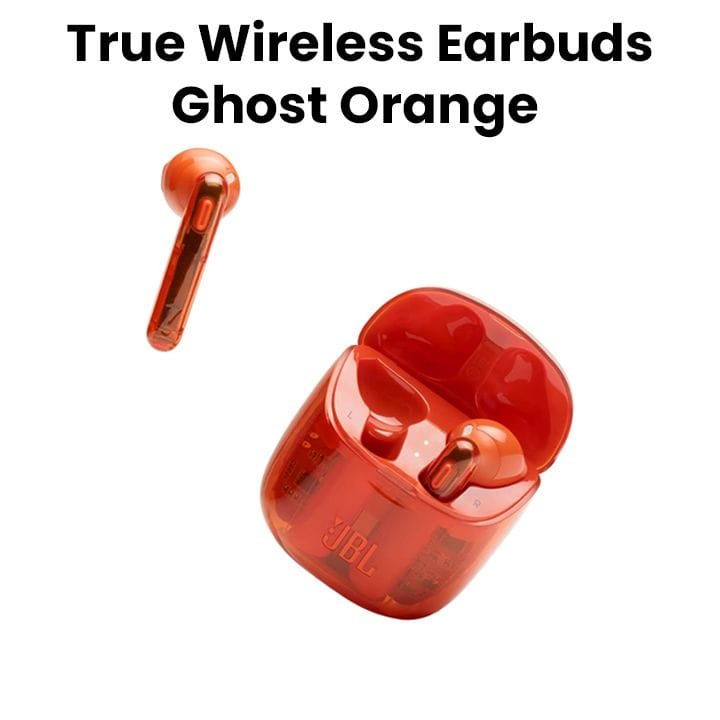 JBL Tune 225 True Wireless Earbuds with Powerful JBL Pure Bass Sound, Dual Connect, Native Voice Assistant - Ghost Orange - Tune 225TWS