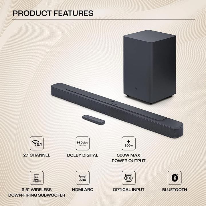 JBL Bar 2.1 Deep Bass (MK2) Soundbar with Wireless Subwoofer - Black