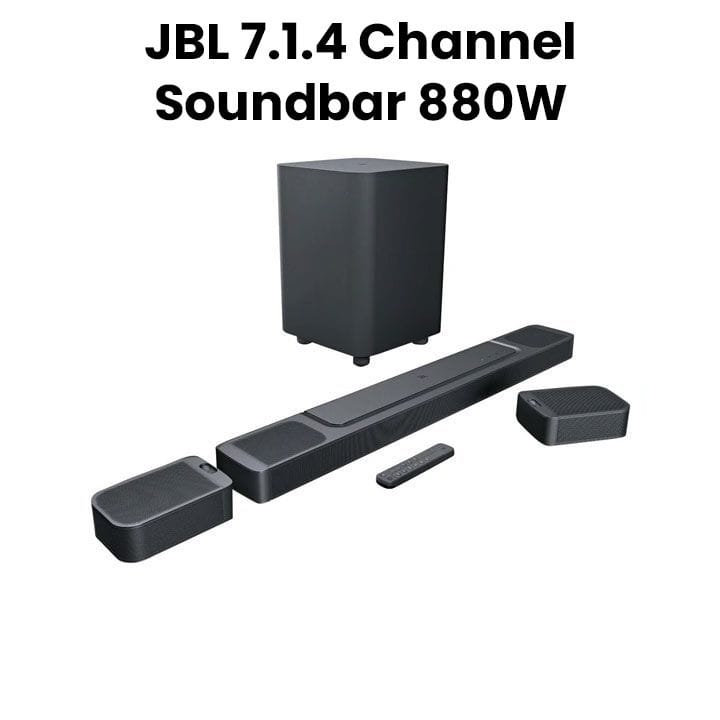 JBL Bar 1000 7.1.4 Channel Soundbar With Detachable Surround Speakers Dolby Atmos And DTS XA 880W - Black - BAR1000