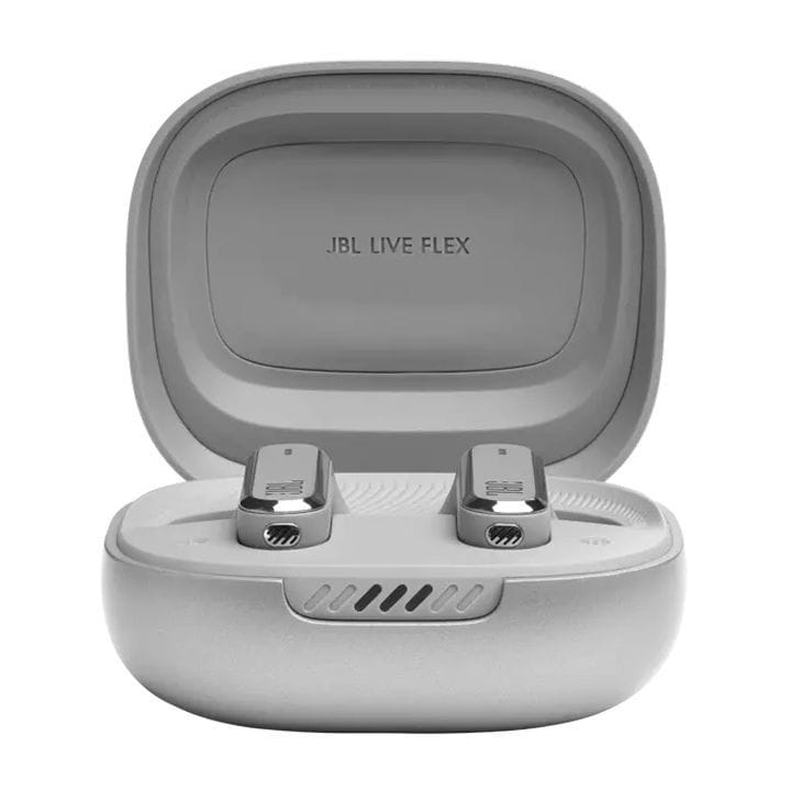 JBL Live Flex True Wireless Noise With 40 Hours Battery Life Earbuds, Enjoy Powerful Sound, Comfortable Fit - Silver - JBLLIVEFLEX