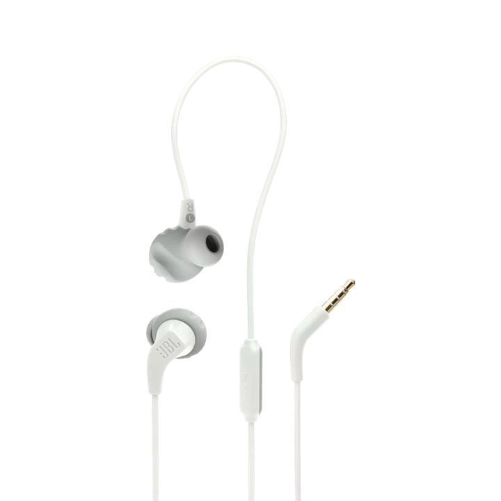 JBL Endurance Run 2, Sports in Ear Wired Earphones with Mic, Pure Bass, Sweatproof, Flexsoft eartips, Magnetic Earbuds - White - JBLENDURANCERUN2