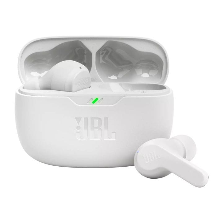 JBL Wave Beam True Wireless Noise Cancelling Earbuds, Up To 32 Total Hours Of Battery Life, Water, Dust Resistant - White - WAVEBEAM