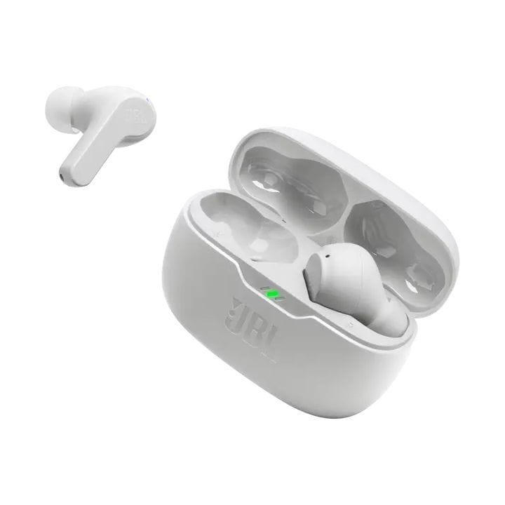 JBL Wave Beam True Wireless Noise Cancelling Earbuds, Up To 32 Total Hours Of Battery Life, Water, Dust Resistant - White - WAVEBEAM