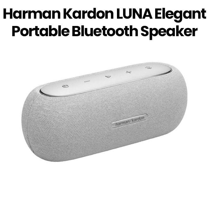 Harman Kardon Luna Elegant Portable Bluetooth Speaker, Stylish Looks, Quality Design, Waterproof, Dustproof Bluetooth Music Streaming - Grey - HKLUNAGRYEU