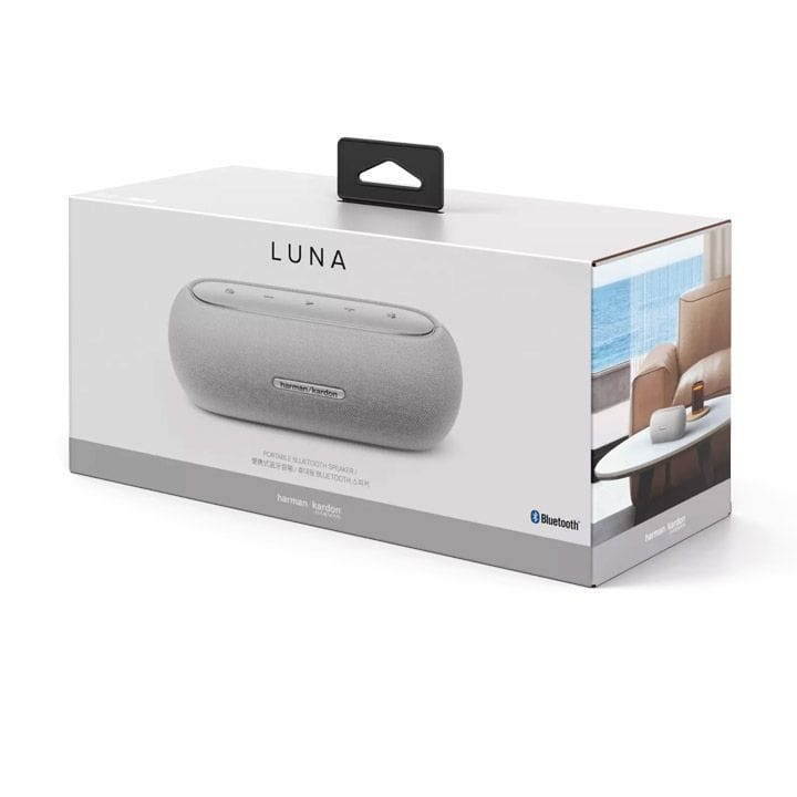 Harman Kardon Luna Elegant Portable Bluetooth Speaker, Stylish Looks, Quality Design, Waterproof, Dustproof Bluetooth Music Streaming - Grey - HKLUNAGRYEU