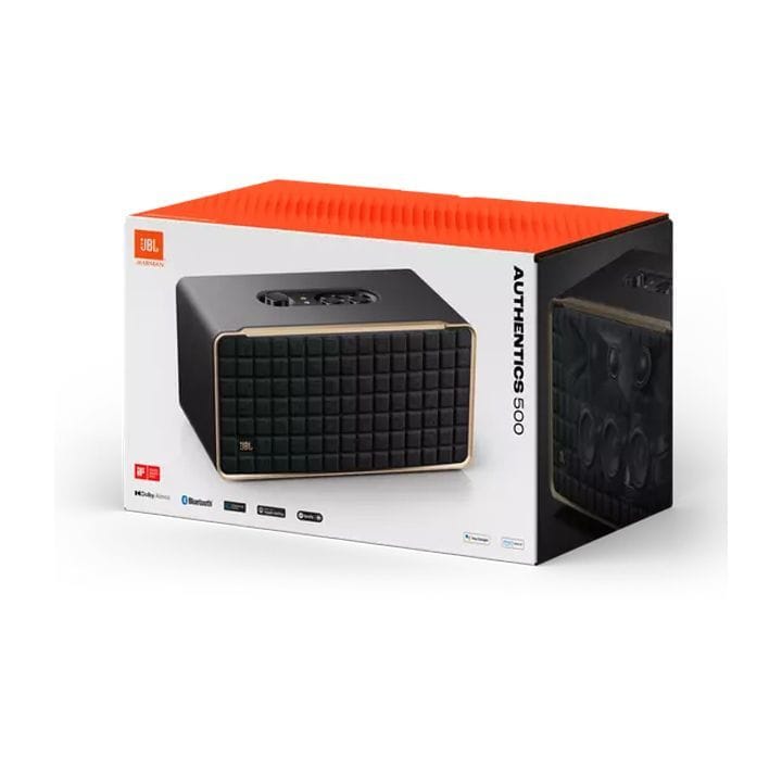 JBL Authentics 500 Smart Home Speaker with Wi-Fi, Bluetooth and Voice Assistants with Retro Design