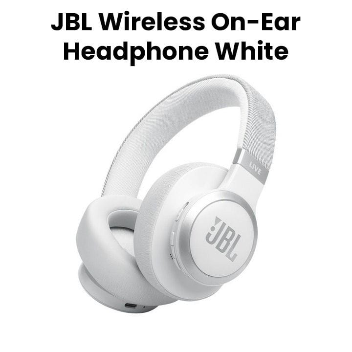 JBL Live 770NC | Wireless On-Ear with True Adaptive Noise Cancelling Headphones - White