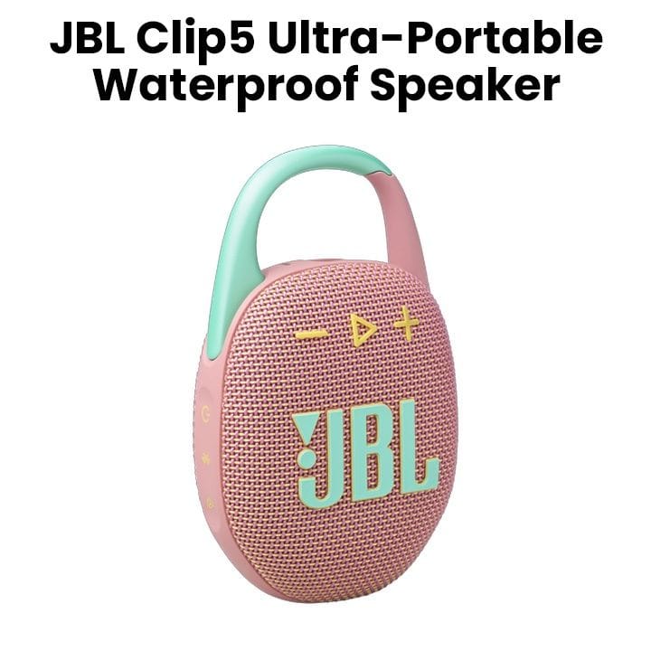 مكبر صوت محمول مقاوم للماء فائق الحمل من جيه بي إل كليب ٥ - وردي | CLIP5