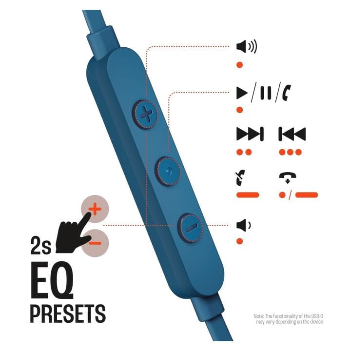 JBL Tune 305C USB-C Wired Hi-Res In-Ear Headphones - Blue | T305CUSB-C