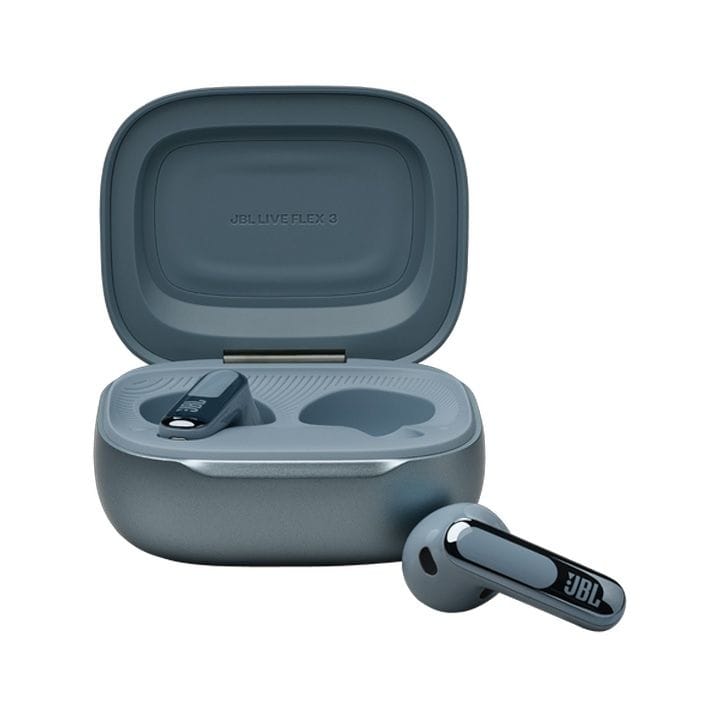 JBL Live Flex 3 True Wireless Noise Cancelling Open-Stick, 50 Hours Playtime, Multi Point Connection, IP55 Waterproof Earbuds - Blue - LIVEFLEX3