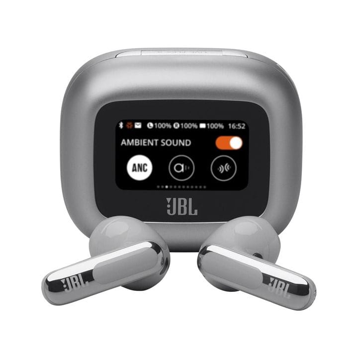 JBL Live Flex 3 True Wireless Noise Cancelling Open Stick Earbuds, 50 Hours Battery Life, Enjoy Powerful Sound - Silver - LIVEFLEX3