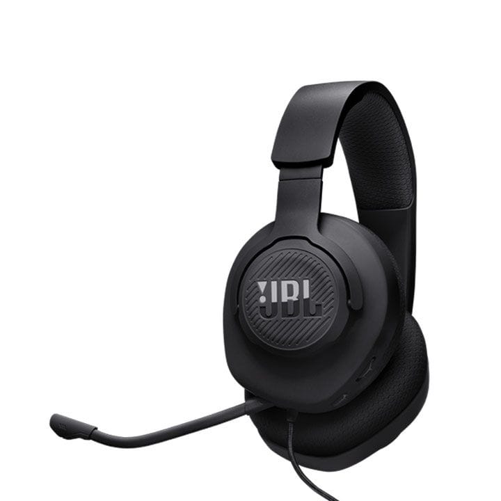 JBL Quantum 100 Wired Over-Ear Gaming Headphones with Detachable Mic, Supports Windows Sonic Spatial Audio - Black - QUANTUM100M2