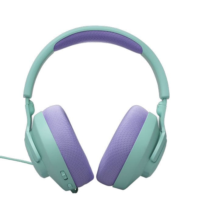 JBL Quantum 100 Wired Over-Ear Gaming Headphones with Detachable Mic, Supports Windows Sonic Spatial Audio - Cyan - QUANTUM100M2