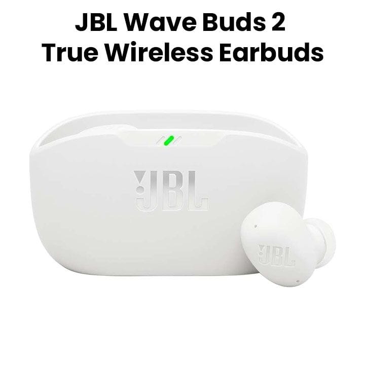 JBL Wave Buds 2 True Wireless Noise Cancelling Earbuds With Deep Bass Sound - White - WAVEBUDS2