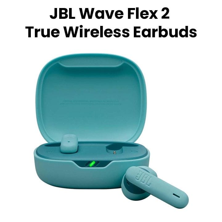 JBL Wave Flex 2 True Wireless Earbuds, Long Lasting Battery Life, Ergonomic Design, Touch Controls For Managing Music - Blue - WAVEFLEX2