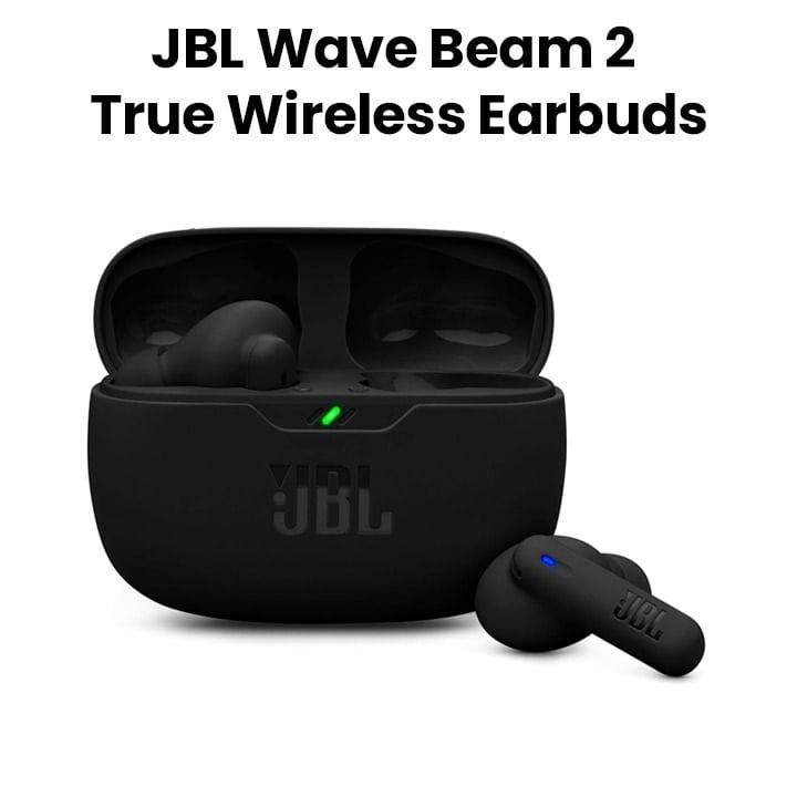 JBL Wave Beam 2 True Wireless Bluetooth 5.3, Active Noise Cancellation Earbuds With Deep Bass Sound - Black - WAVEBEAM2