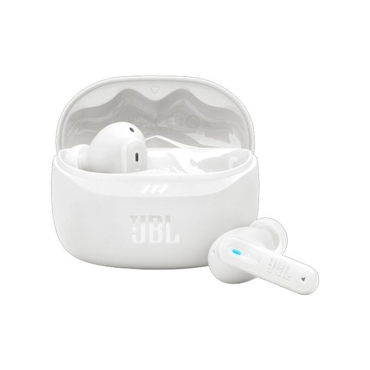 JBL Tune Beam 2 True Wireless Noise Cancelling Earbuds, Up To 48 Hours Total Playback, IP54 Dust And Water Resistant - White - TUNEBEAM2