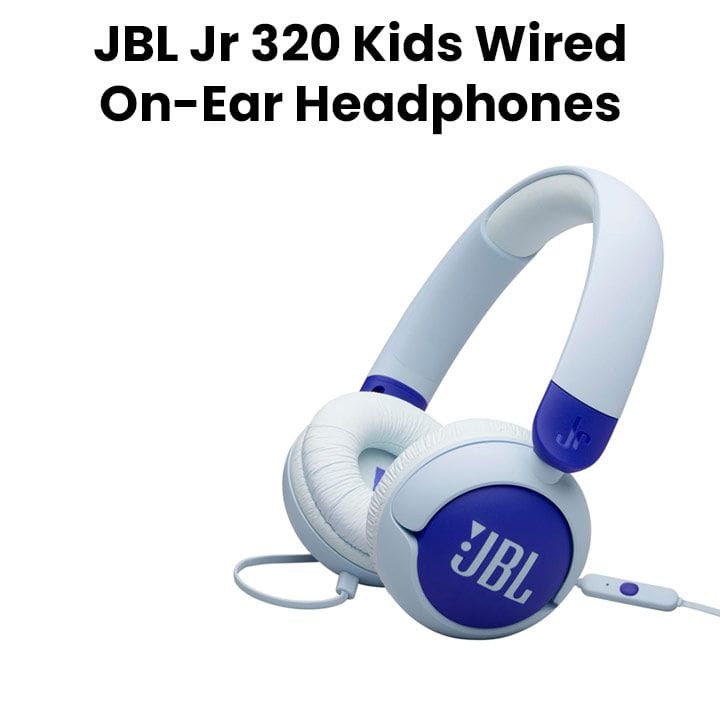 JBL Junior 320BT Wireless on-Ear Kids Headphones Safe Sound, Fit for Kids, Parental Control with Customizable Volume - Blue - JR320