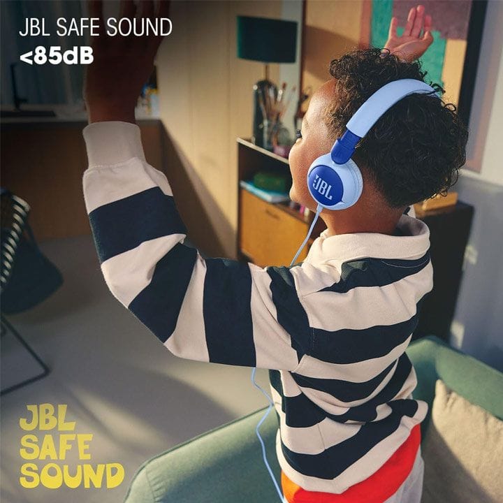 JBL Junior 320BT Wireless on-Ear Kids Headphones Safe Sound, Fit for Kids, Parental Control with Customizable Volume - Blue - JR320
