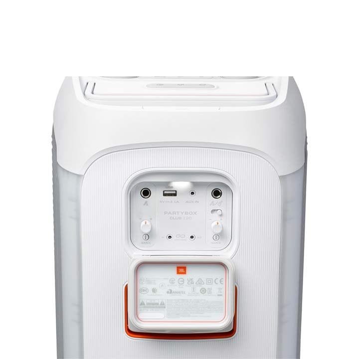 JBL PartyBox Club 120 Wireless Bluetooth 160W Party Speaker, AI Sound Boost, Futuristic Light Show, Upto 12Hrs Playtime, Splashproof - White - PARTYBOXCLUB120