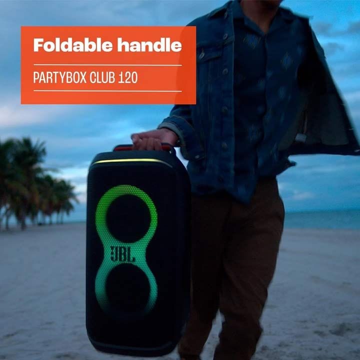 JBL PartyBox Club 120 Wireless Bluetooth 160W Party Speaker, AI Sound Boost, Futuristic Light Show, Upto 12Hrs Playtime, Splashproof - White - PARTYBOXCLUB120