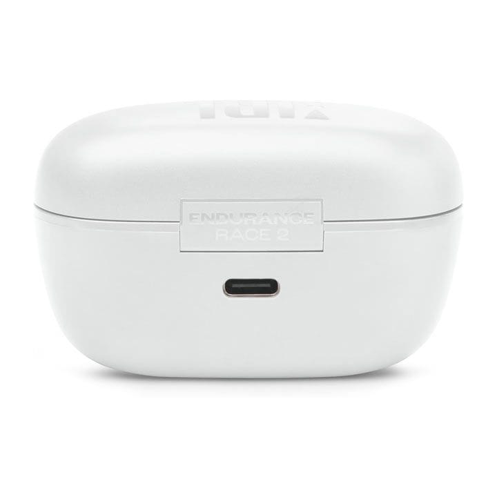 JBL Endurance Race 2 True Wireless Waterproof Sports Earbuds, 48H Of Playback, Plus Speed Charging & Active Noise Cancelling - White - JBLENDURRACE2BLWHT