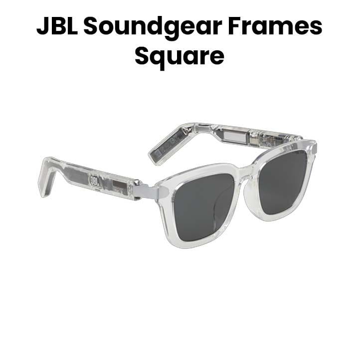 JBL Sound Gear Audio Glasses with Frames Square Greyish, Open-Ear Listening Design, Lightweight & Comfortable Frame - Black - JBLSOUNDGEARFRAMES-S ONX