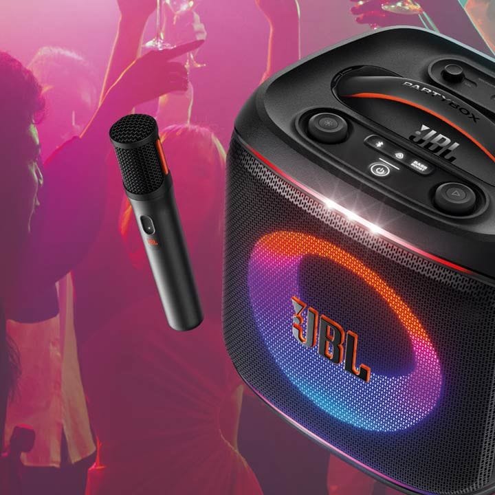 JBL PartyBox Encore 2 With Mic, Wireless Bluetooth Party Speaker, AI Sound Boost, Dynamic Light Show, Upto 15Hrs Playtime - Black - JBLPBENCORE2UK