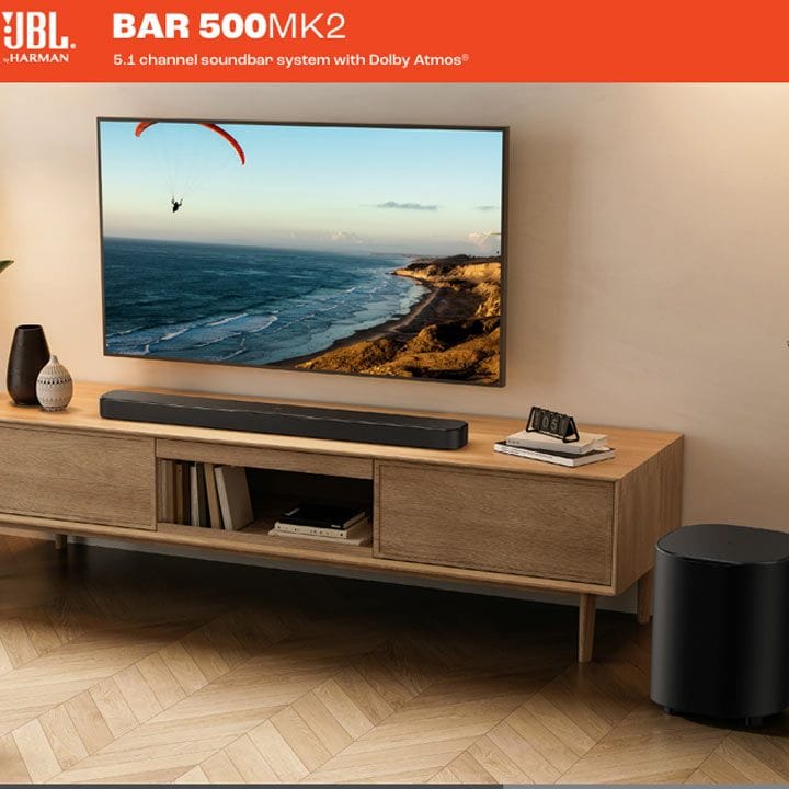 نظام المسرح المنزلي  جي بي ال بقوة ٧٥٠ واط و٥٫١ قناة مع Dolby Atmos - أسود | JBLBAR500MK2