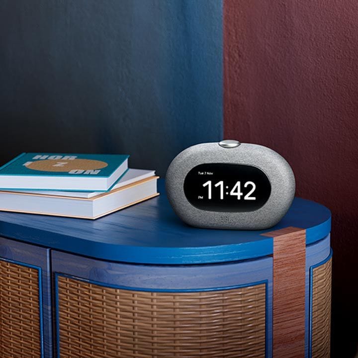 JBL Horizon3 Bluetooth Clock Radio Speaker, Powerful JBL Pro Sound, Ambient Light, Customizable Sleep Mode With DAB/DAB+/FM - Grey - HORIZON3
