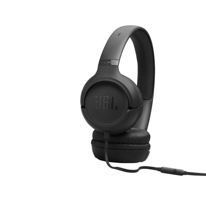 JBL Wired Tune 530 On-Ear Headphones, JBL Pure Bass Sound, Foldable Design, Durable Tangle-Free Cable, Smart Listening - Black - TUNE530