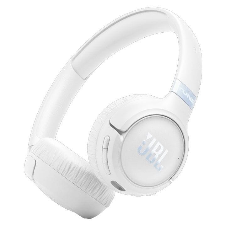 JBL Tune 680NC Wireless On-Ear Bluetooth Headphones, Active Noise Cancelling, Pure Bass Sound And Long Battery Life, Lightweight - White - TUNE680NC