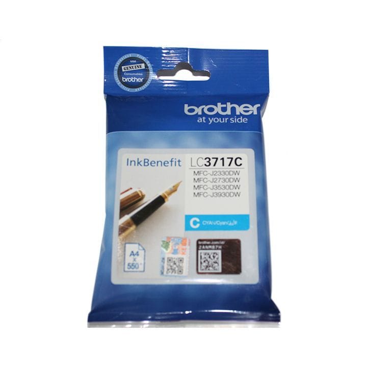 Genuine Brother Ink Cartridge For Reliable Performance And Crisp, Vibrant Printing - Cyan - LC3717C
