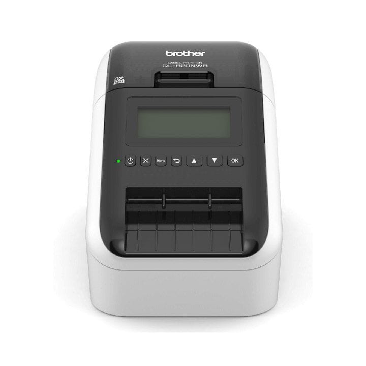 Brother Desktop Wireless Label Printer, Wired LAN, Wireless, MFi And Bluetooth - White/Black - QL-820NWB