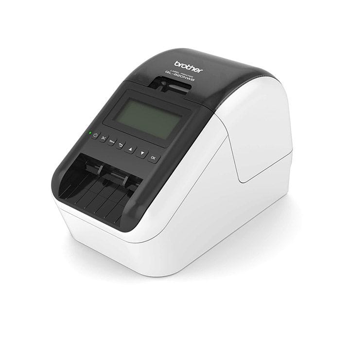 Brother Desktop Wireless Label Printer, Wired LAN, Wireless, MFi And Bluetooth - White/Black - QL-820NWB