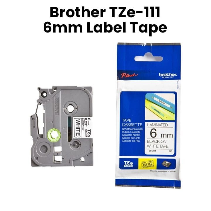 شريط ملصقات بعرض 6 مم أصلي من براذر TZe-211