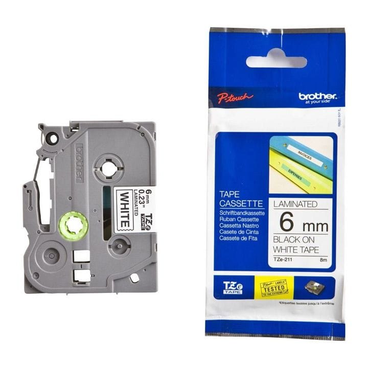 شريط ملصقات بعرض 6 مم أصلي من براذر TZe-211