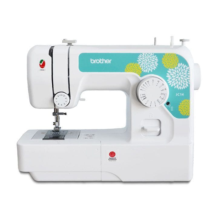 Brother Electric Sewing Machine, 14 Stitch Patterns, 4 Step Button Hole, 5 MM Zig Zag - White - JC14