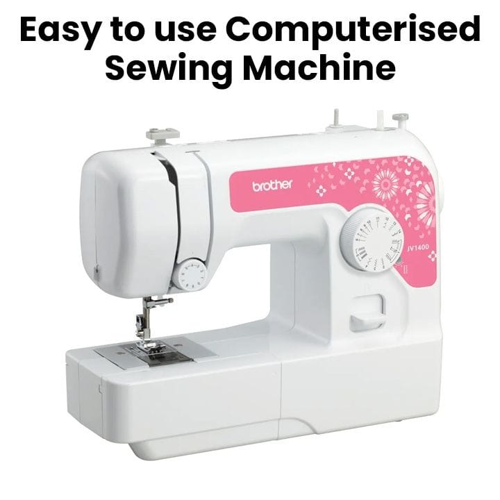 Brother Electric Sewing Machine, 14 Built In Stitches, LED Lighting, Helpful Support App - White - JV1400