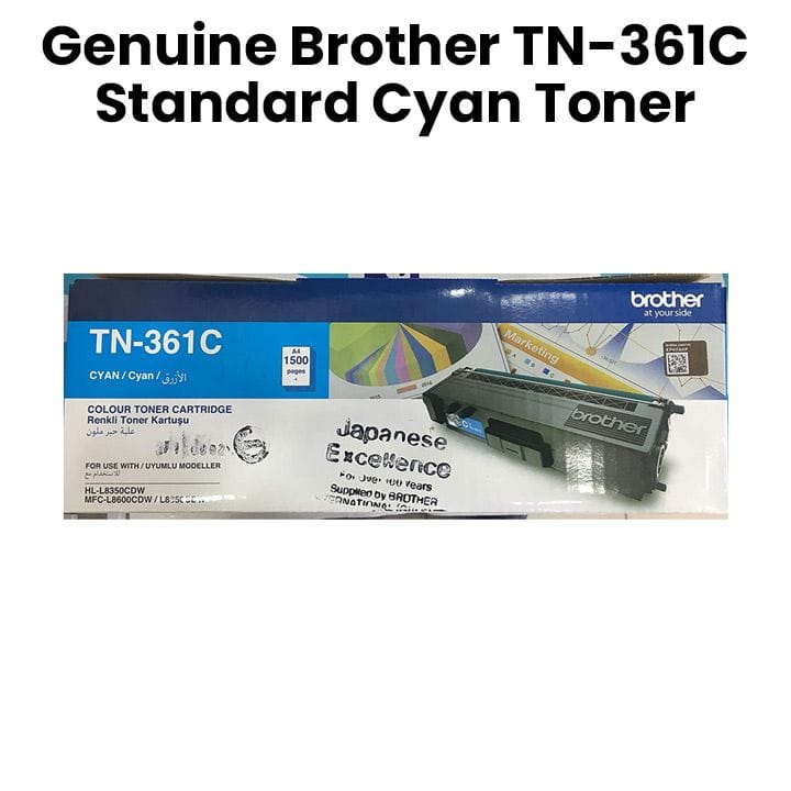 Genuine Brother TN-361C Standard Cyan Toner for HL-L8350CDW/MFC-L8600CDW/ MFC-L8850CDW