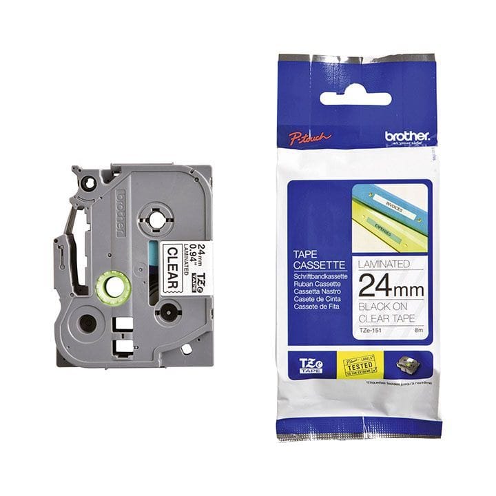 شريط ملصقات بعرض 24 مم أصلي من براذر TZe-151