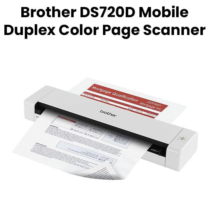 Brother Mobile Duplex Color Page Scanner, Fast Scan Speeds, Compact And Lightweight, Powered Via The Included USB Cable - White - DS720D