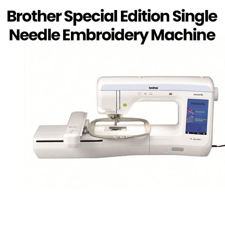 Brother Single Needle Embroidery Machine, Extra Large Colour Touchscreen, Embroidery Foot with LED Pointer - White - Innov-IS V3 SE