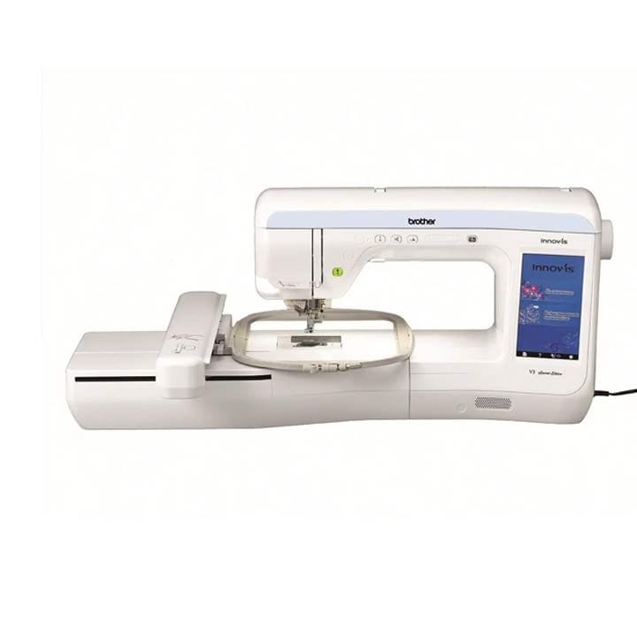 Brother Single Needle Embroidery Machine, Extra Large Colour Touchscreen, Embroidery Foot with LED Pointer - White - Innov-IS V3 SE